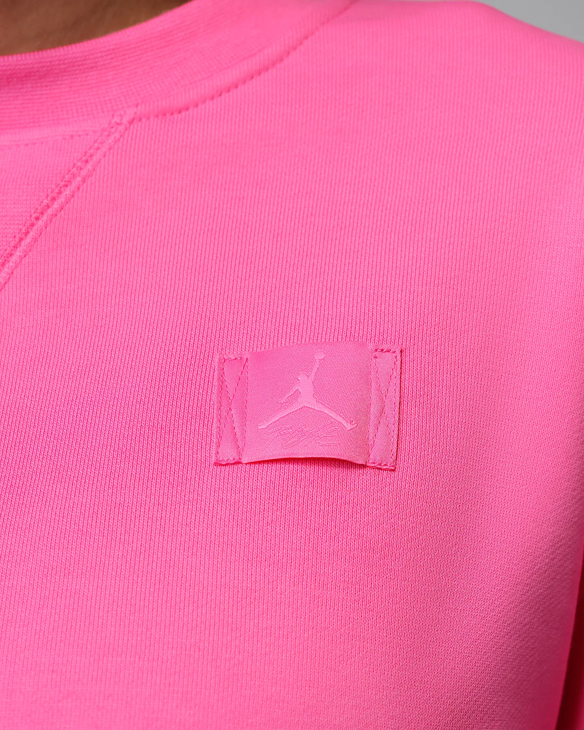 Женская укороченная толстовка с круглым вырезом Jordan Flight Fleece, Pinksicle/Pink Glow — фото 4