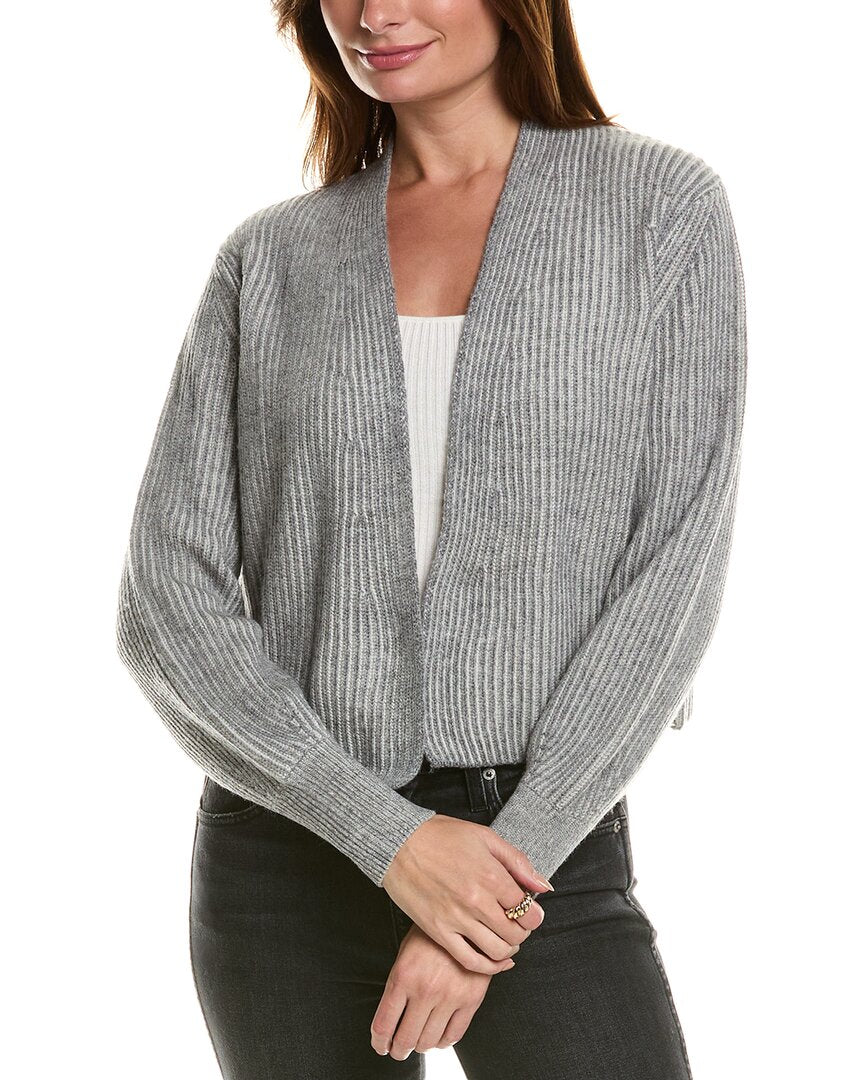

Кардиган Forte Cashmere Plaited из шерсти и смеси кашемира, серый
