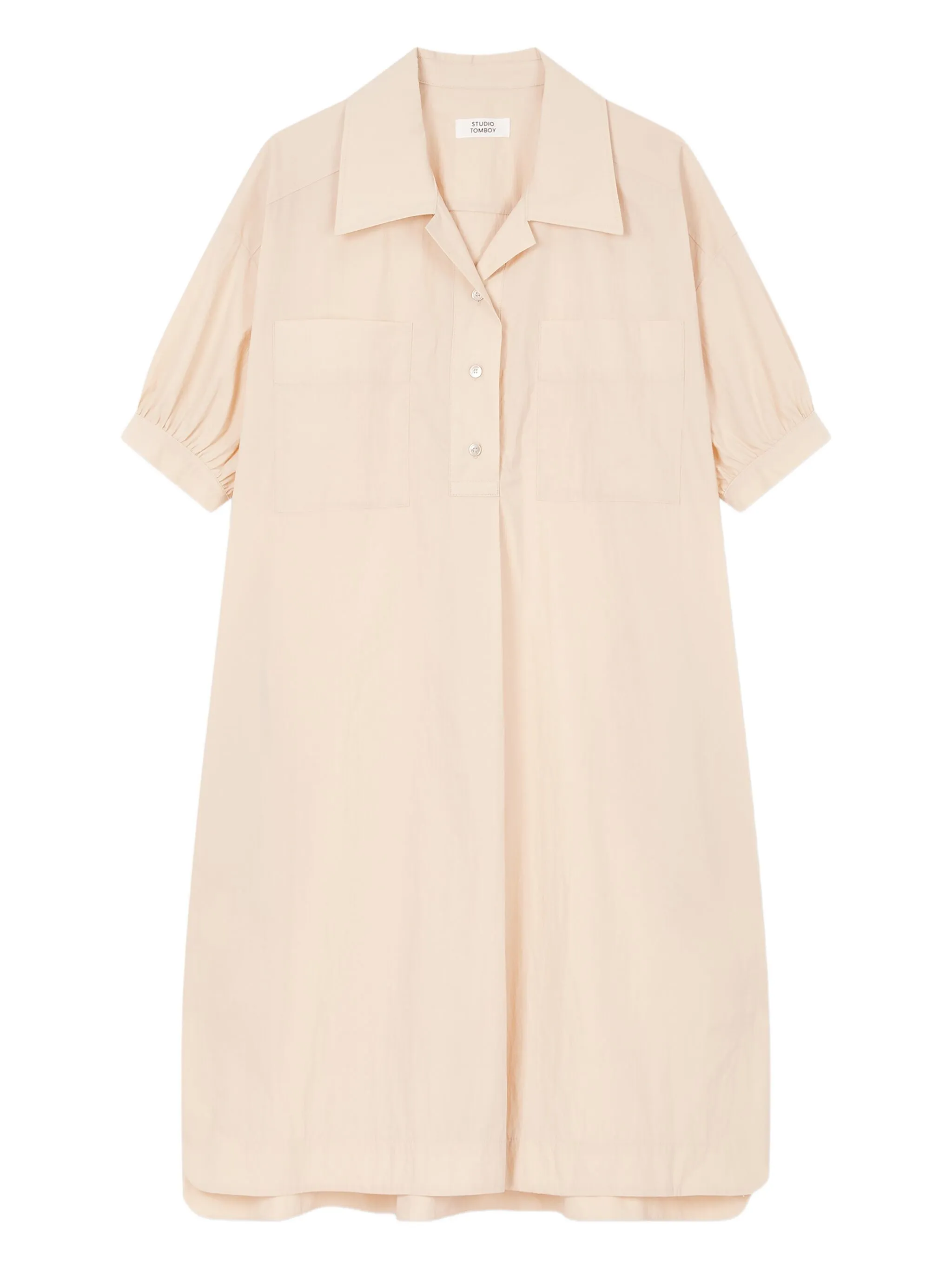 

Платье с объемными рукавами и воротником Tomboy, бежевый