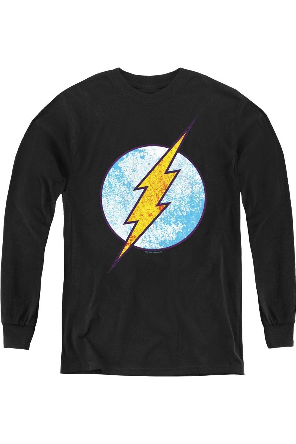 

Футболка с длинным рукавом DC Comics Flash Neon Distress Logo Youth Gildan, черный