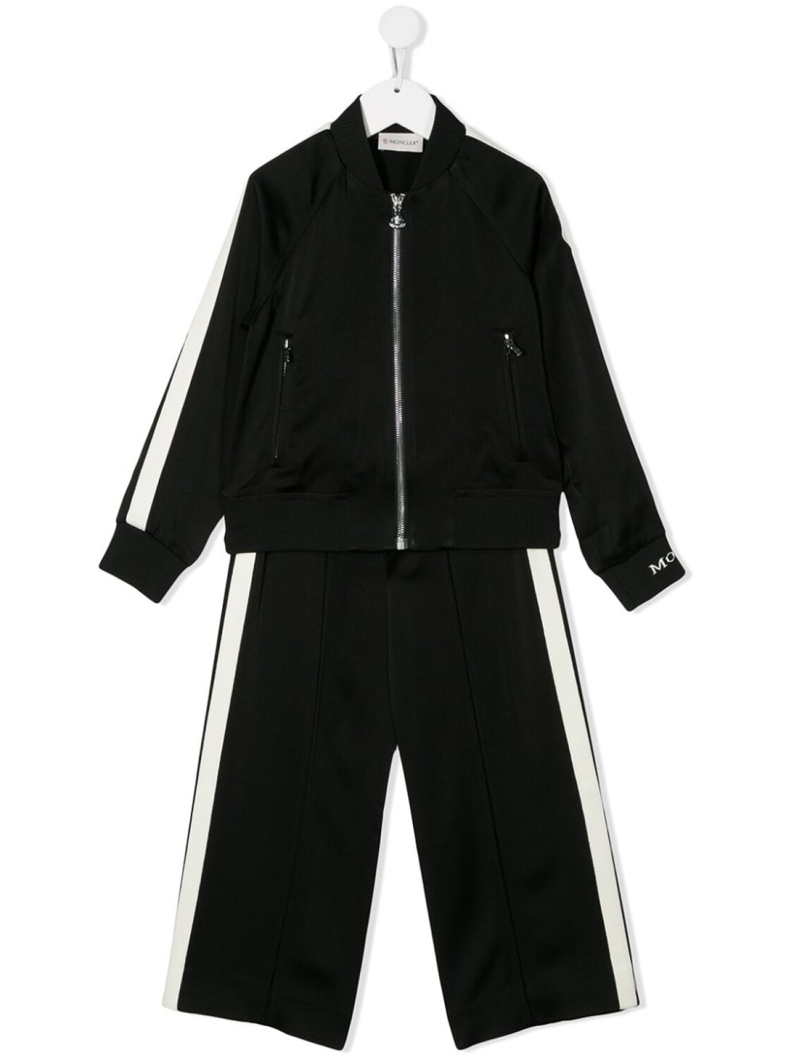 

Moncler Enfant спортивный костюм с контрастными полосками и логотипом, черный