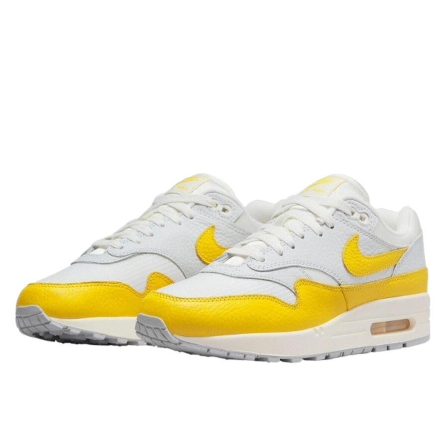 NIKE Кроссовки Air Max 1 белые ярко-желтые — фото 2