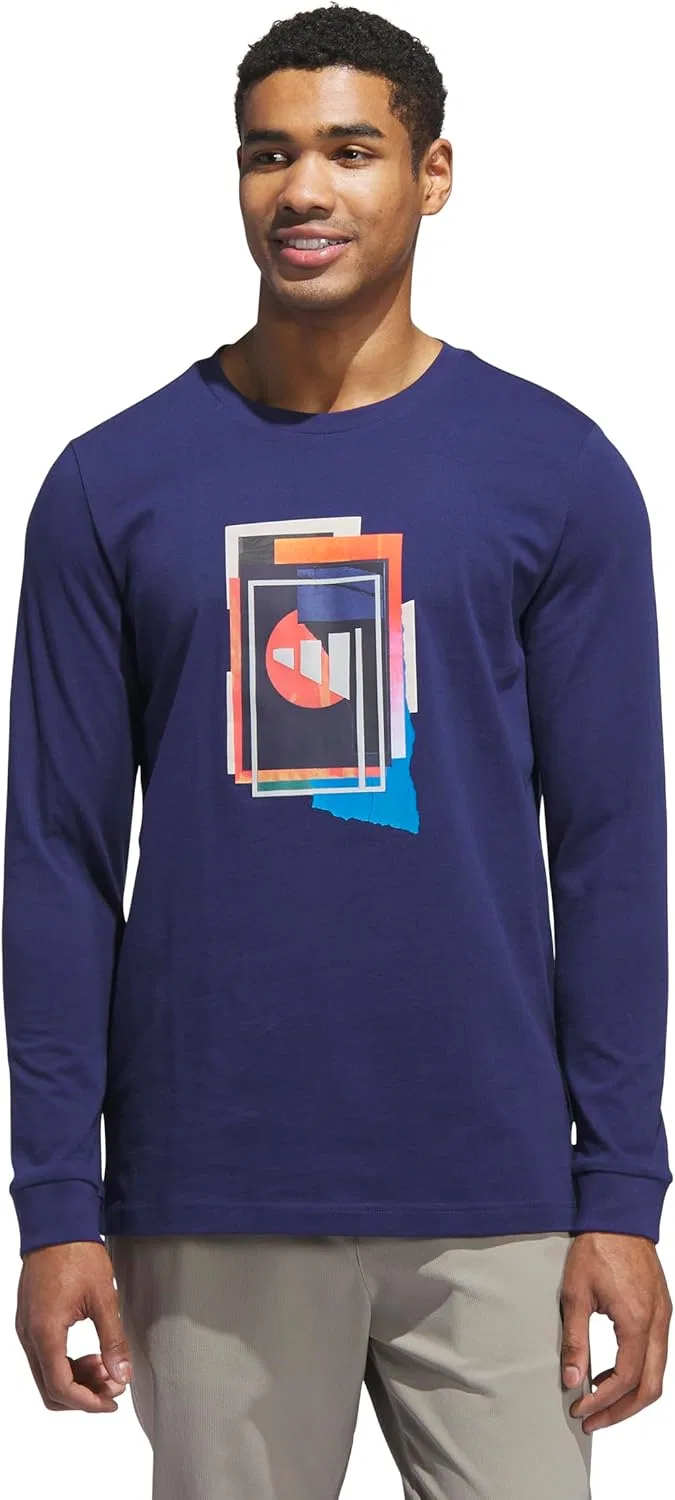 Футболка Adidas Mens Beyond Graphic с длинным рукавом, темно-синий — фото 2