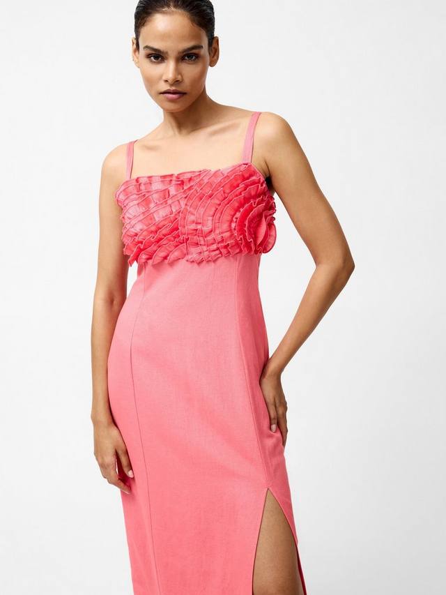 

Платье миди Ariette с рюшами French Connection, Pink