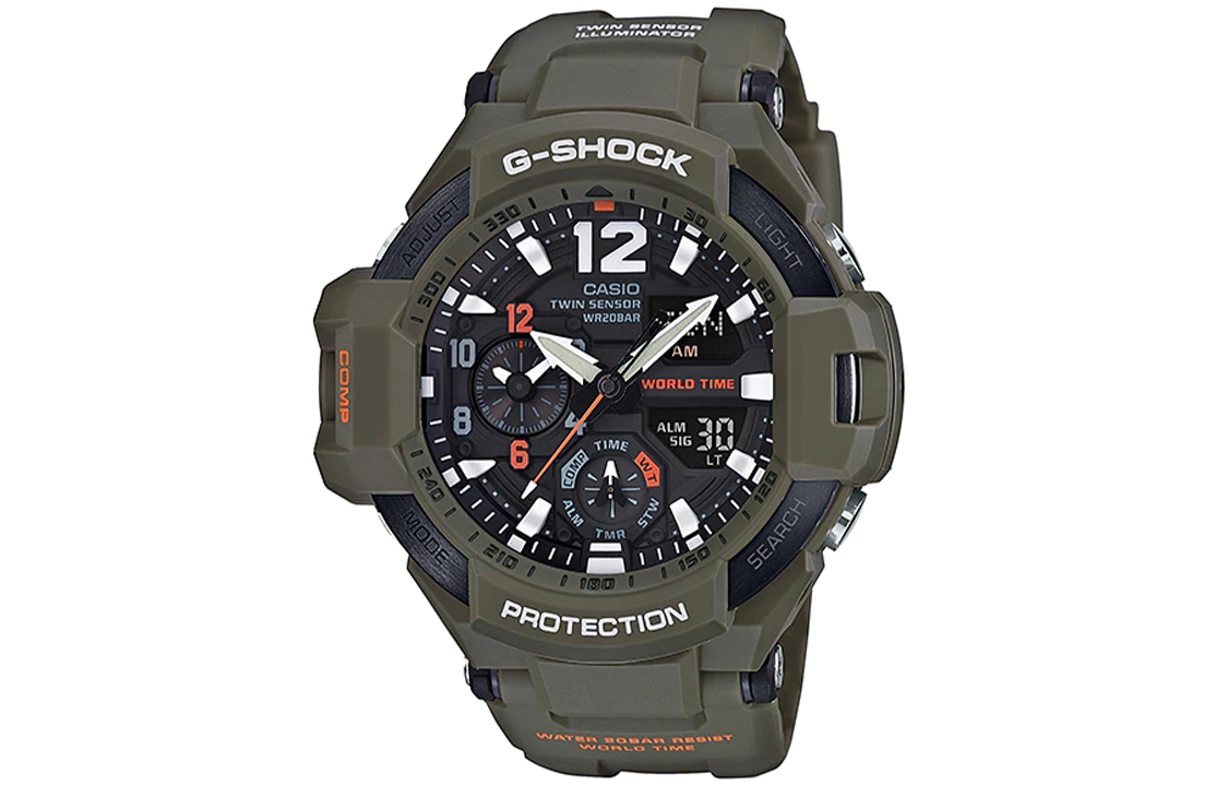 

CASIO Мужские часы серии MASTER OF G-AIR черного цвета GA-1100KH-3A