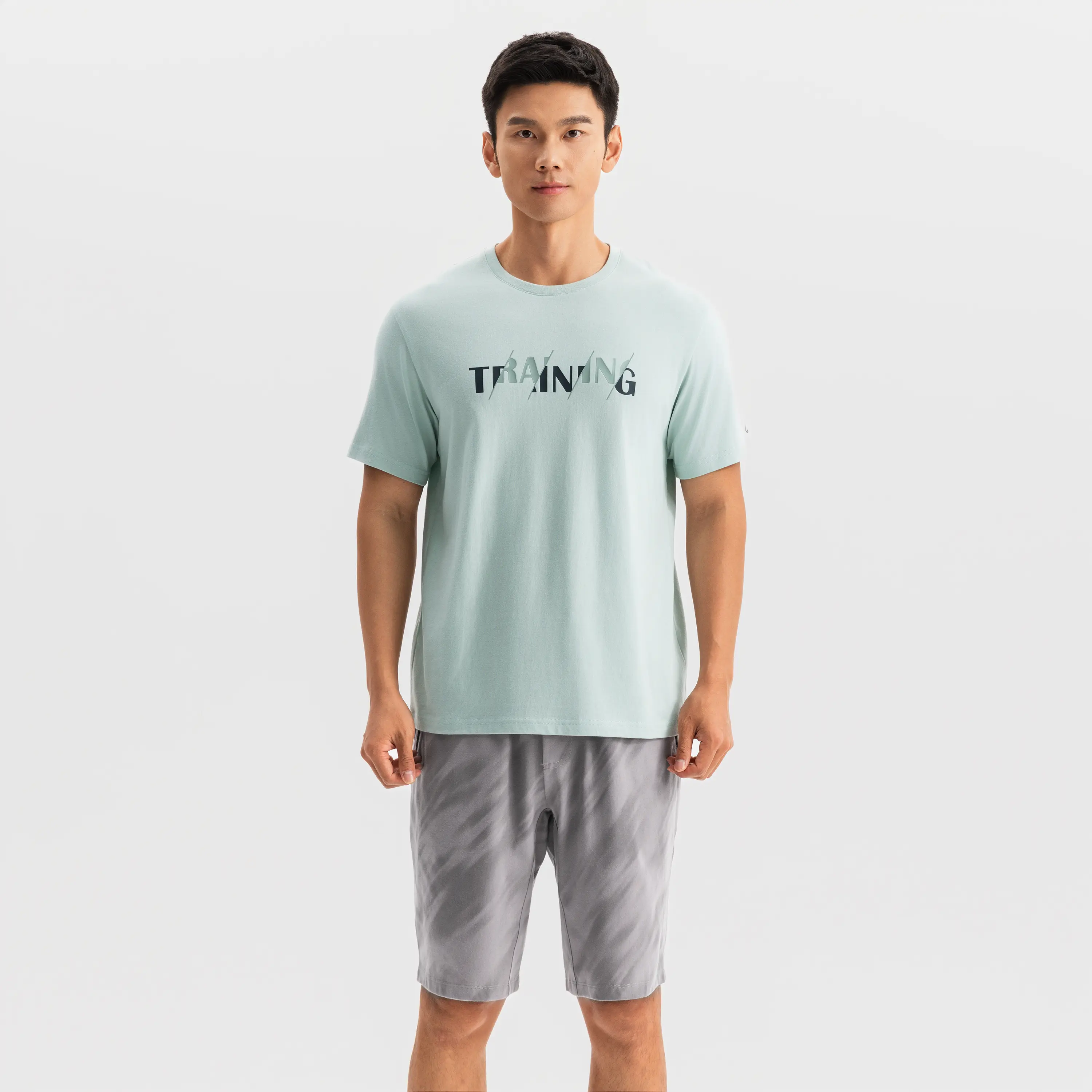 

Мужская базовая футболка для фитнеса Domyos - зелёная