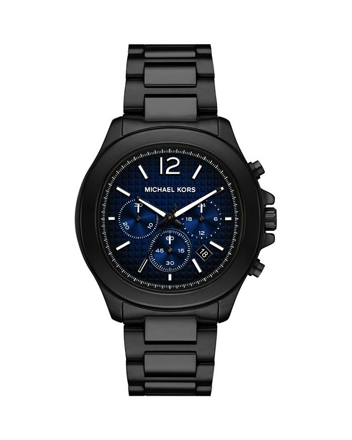 

Часы Sage Chronograph из черной нержавеющей стали, 42 мм Michael Kors, синий