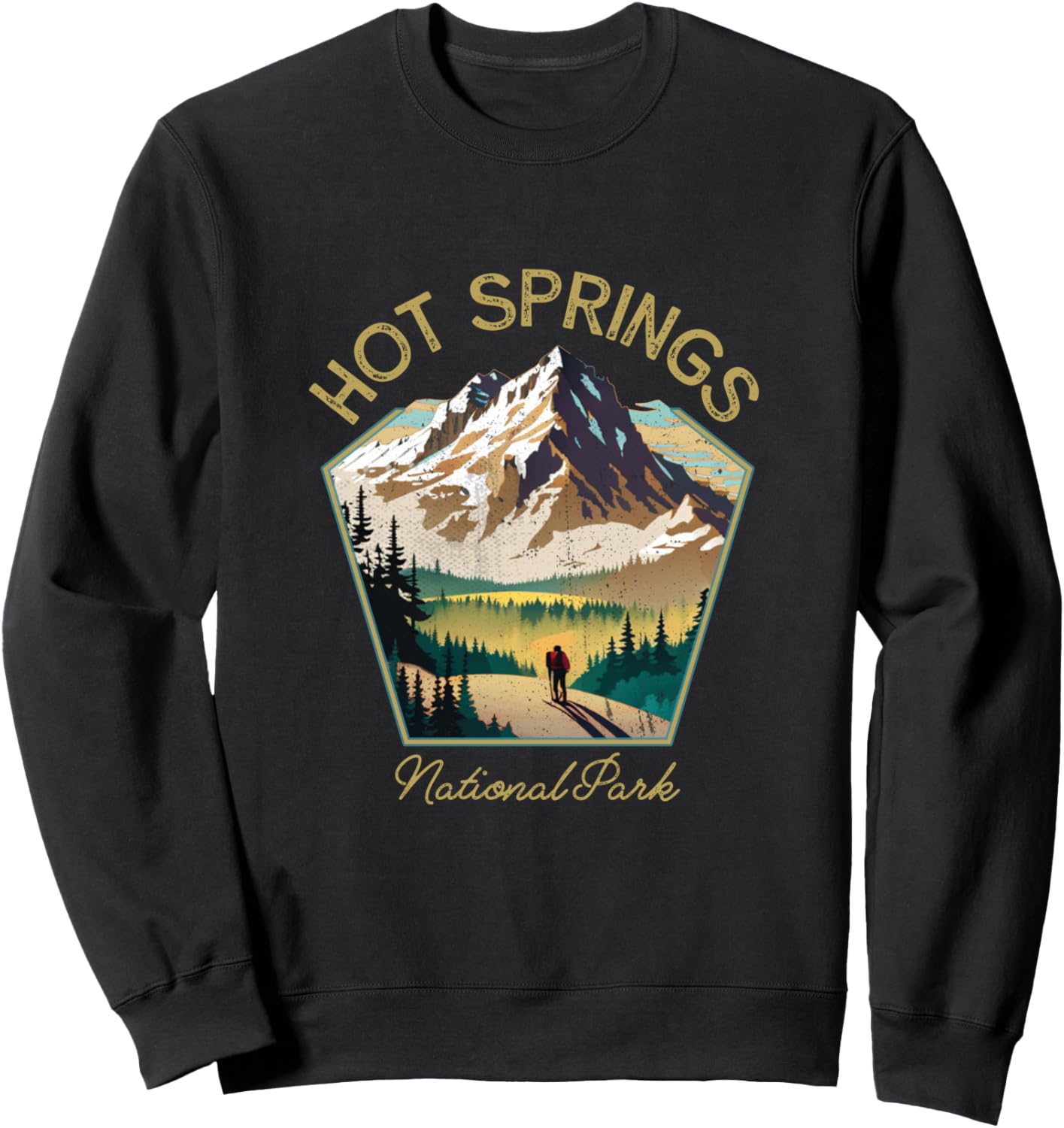 

Сувенирная толстовка с символикой Национального парка Хот-Спрингс Hot Springs National Park Arkansas Hiking Clothes, черный