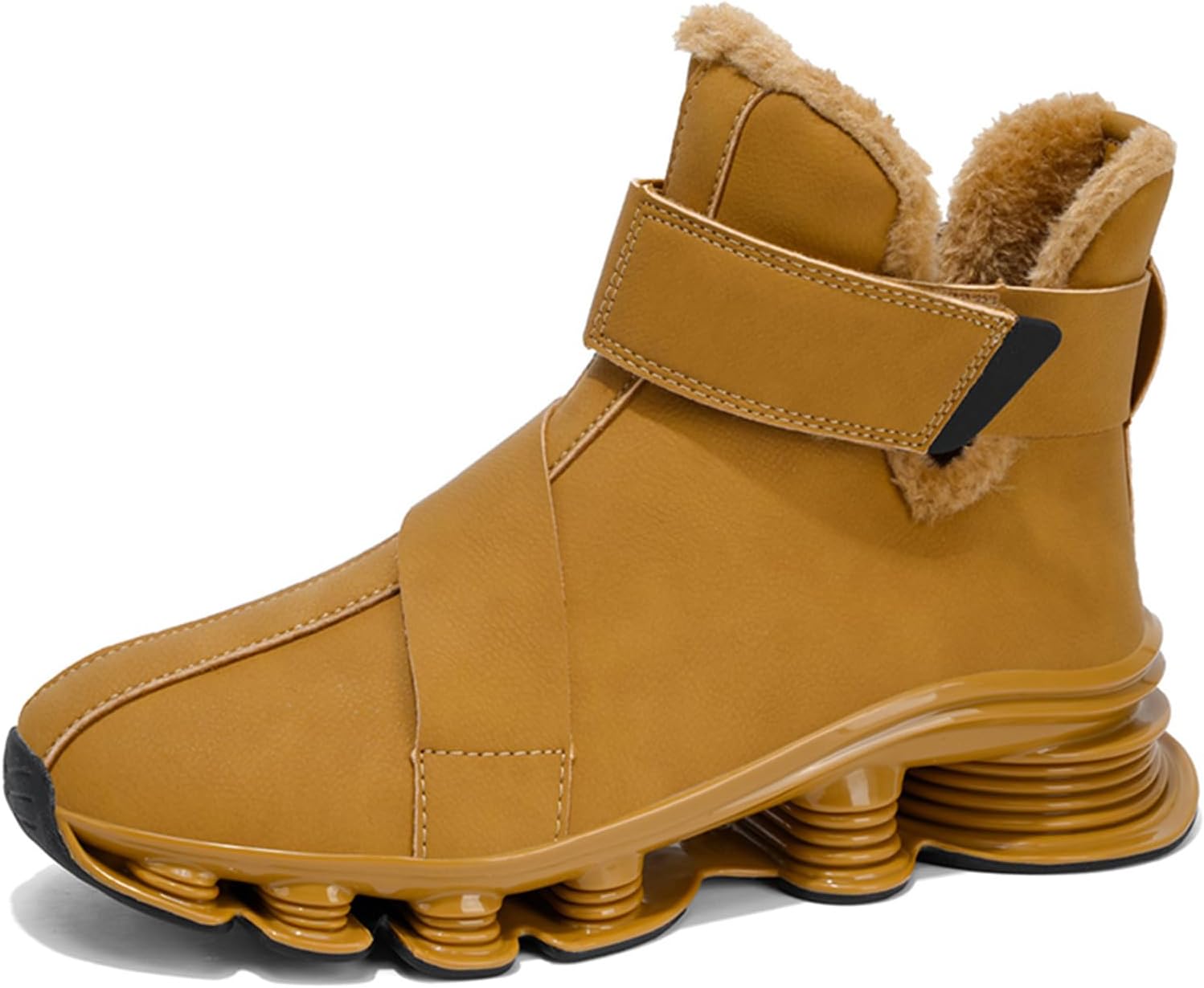 

Мужские зимние ботинки SPWAGYM, утепленные, с модным дизайном, нескользящей подошвой, меховой подкладкой, для бега и ходьбы, коричневый