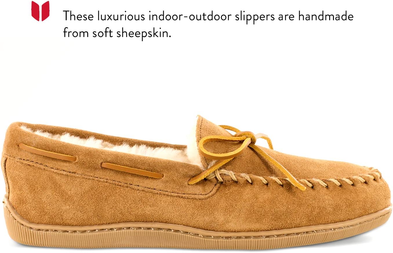 Мужские мокасины Minnetonka с жесткой подошвой из овчины — фото 2