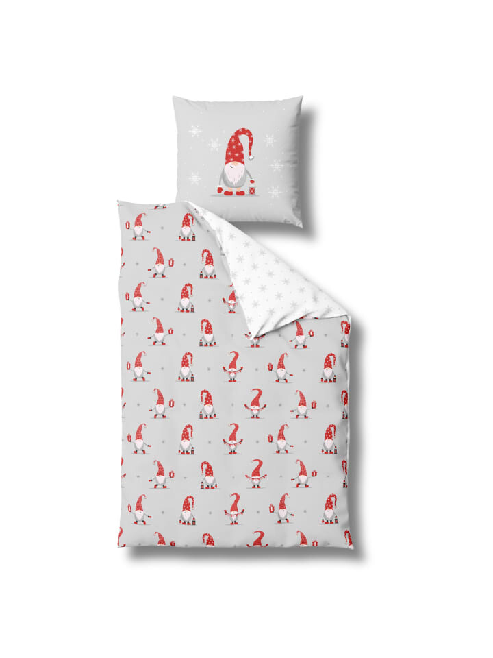 

Постельное белье TRAUMHELDEN Set Biber/Flanell Wichtelfreude, цвет grau/weiß