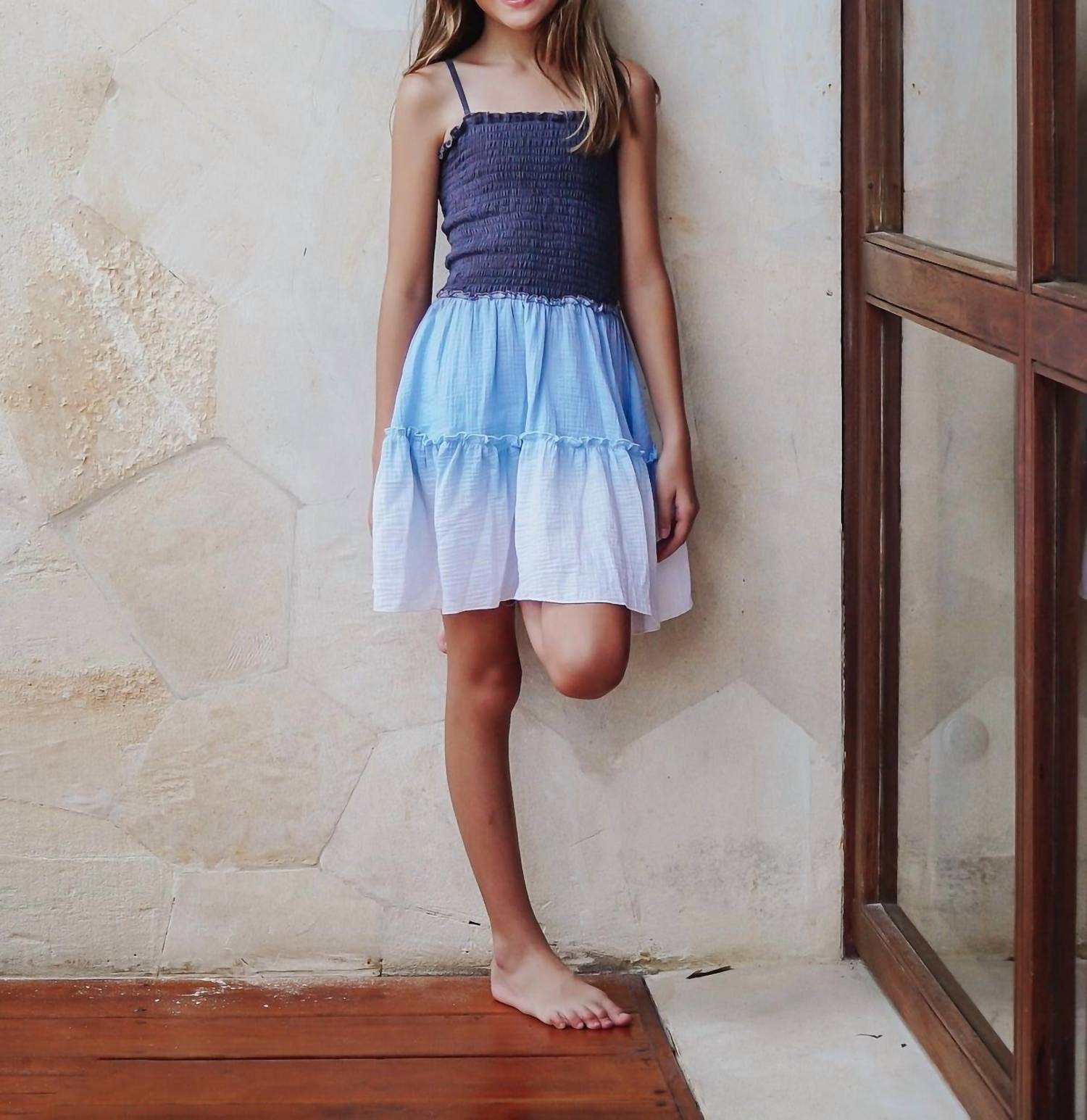 

Омбре платье в джинсово-голубом цвете Flowers by zoe