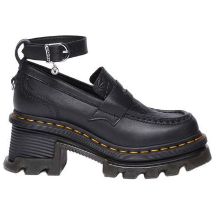 Доктор Мартенс MARTENS X WEDNESDAY Лоферы на платформе 4,5 см Женские Чёрные