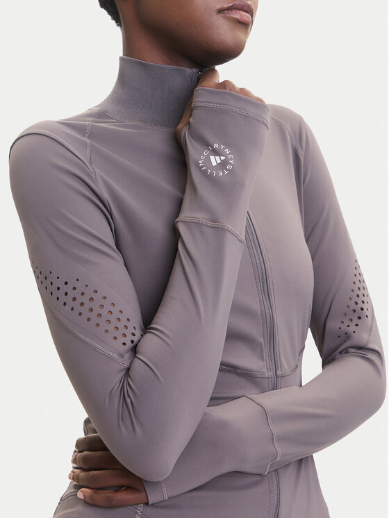 Техническая футболка slim fit Training Midlayer JW4553 Adidas By Stella Mccartney, серый — фото 4