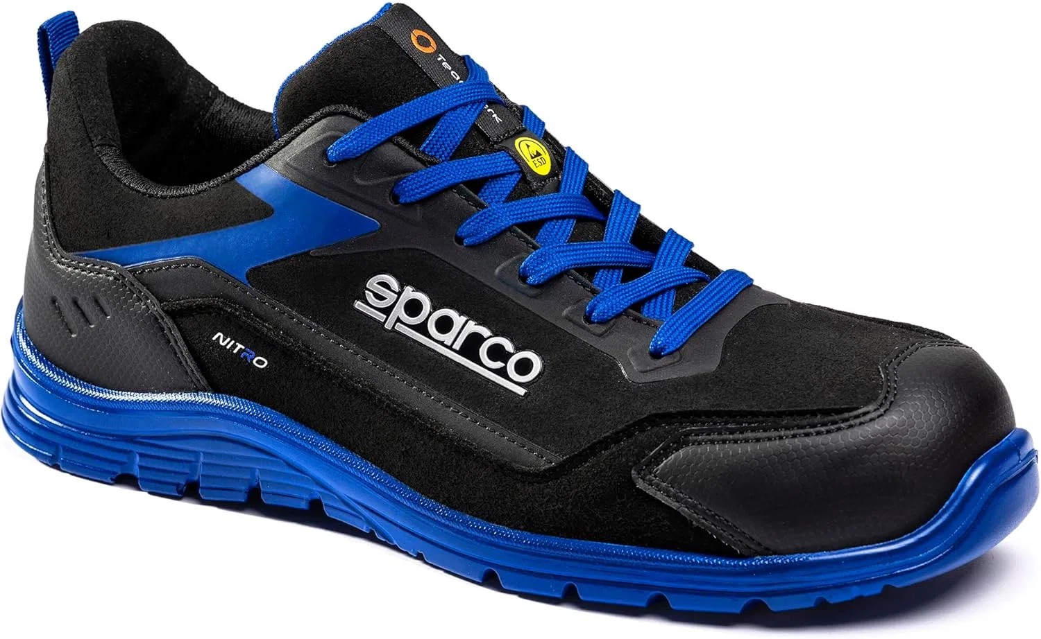 Sparco - Nitro ESD S3L SR FO - Универсальные защитные кроссовки для бега - Водоотталкивающая рабочая обувь - Композитный защитный носок - Нескользящая подошва - Дышащая ткань, Schwarz Himmelblau