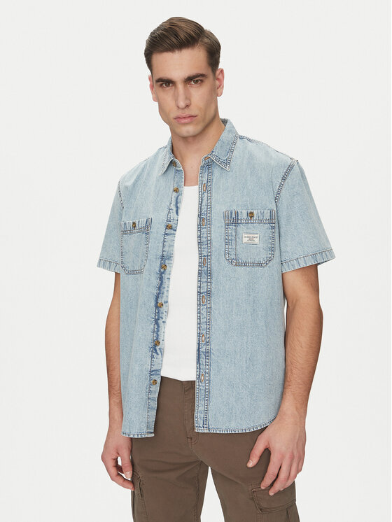 

Рубашка джинсовая стандартный крой M5GH09 D5NY1 Guess Jeans, синий
