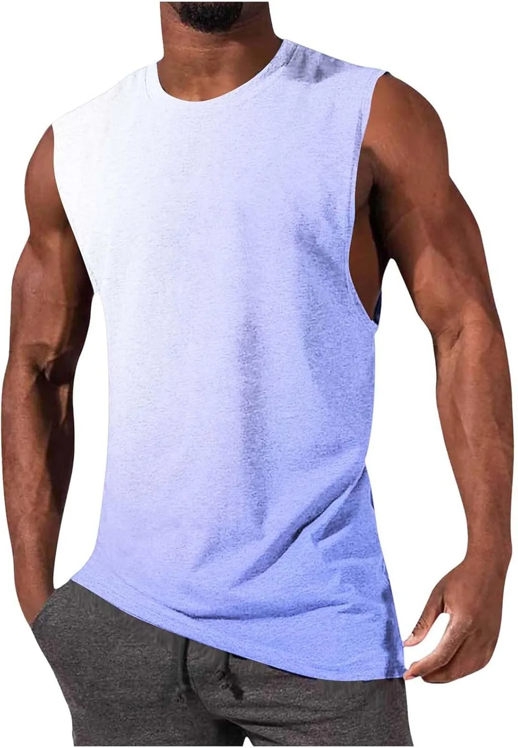 

Мужская градиентная майка летняя безрукавка Casual Loose Fit Round Neck