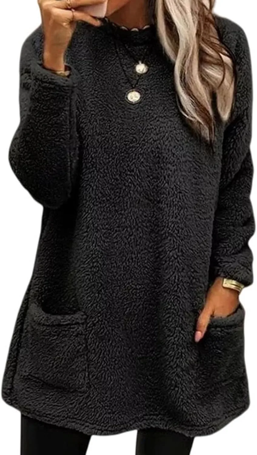 

Женский уютный свитер для отдыха с длинными рукавами, мягкий и комфортный, с карманами Funnyrap