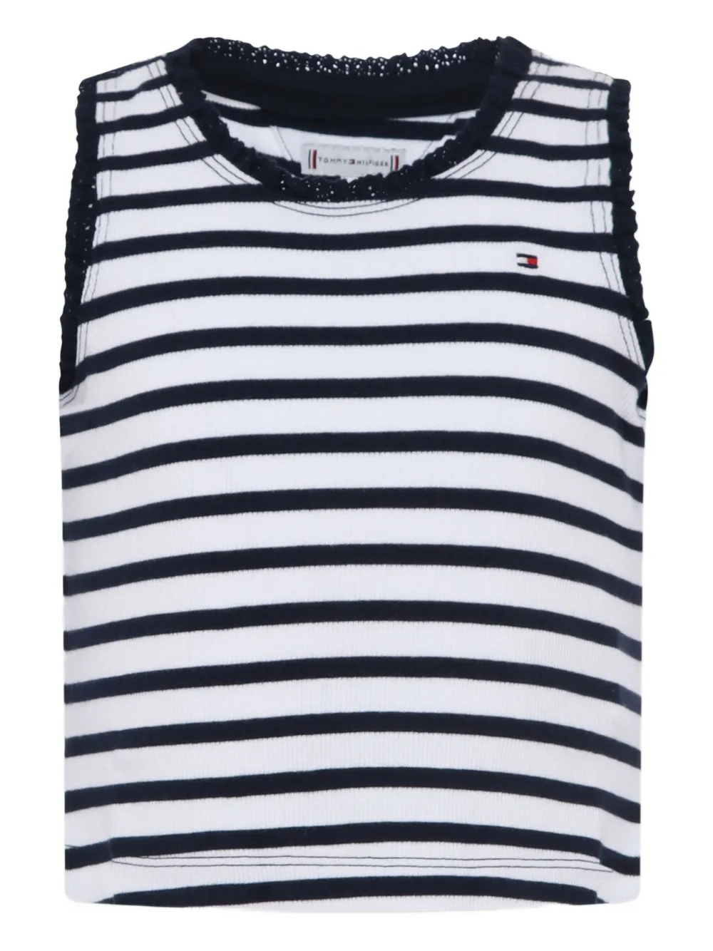 

Полосатый топ без рукавов Tommy Hilfiger Junior, белый