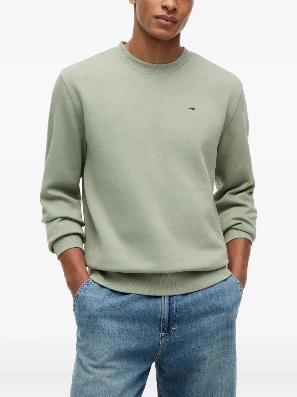 Свитшот с нашивкой-логотипом Tommy Hilfiger, зеленый — фото 3