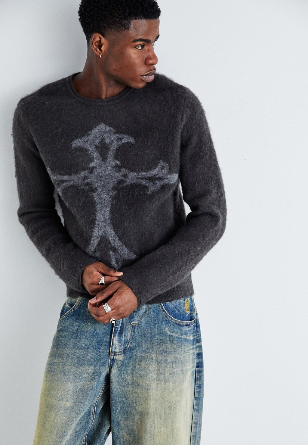 

Джемпер вязаный BRUSHED CROSS INTARSIA Jaded London, цвет black