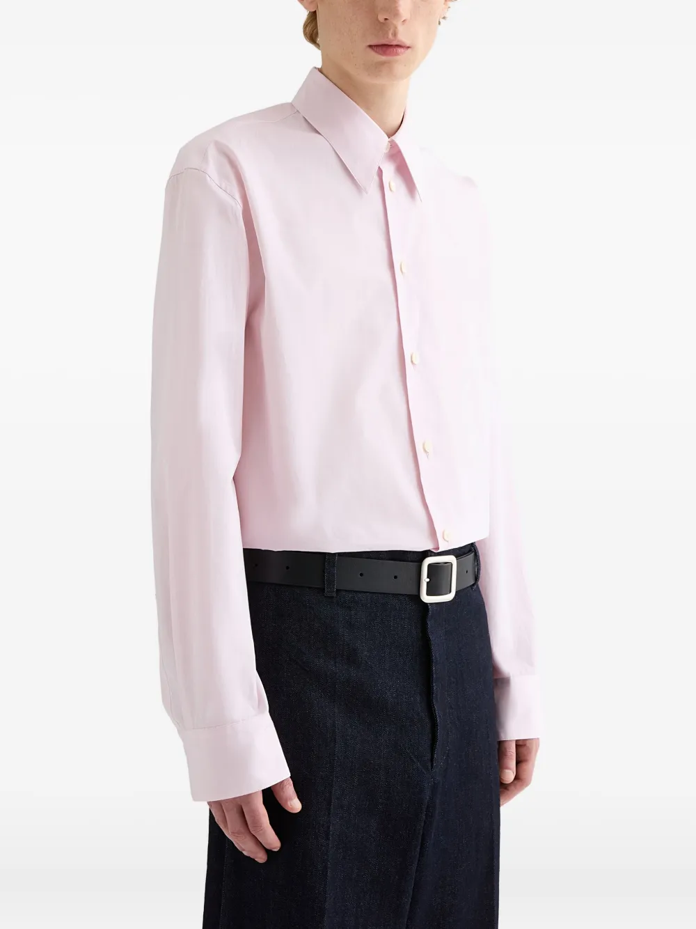 Рубашка из поплина с длинными рукавами и застежкой на пуговицы Jil Sander, розовый — фото 4