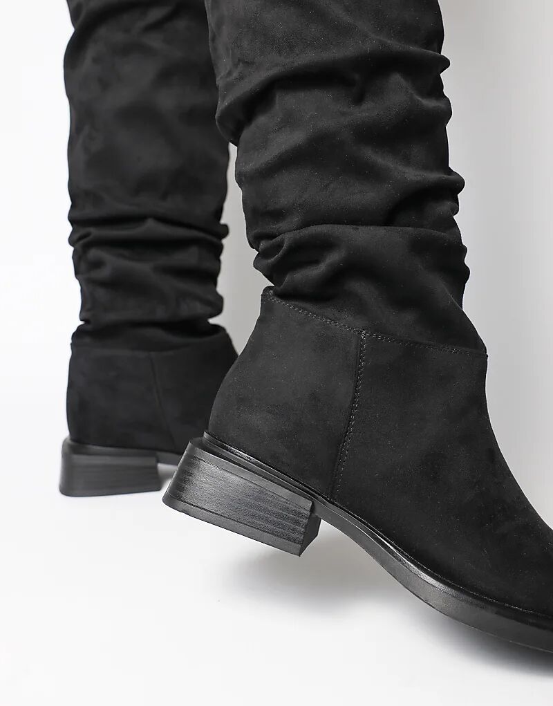 Ботильоны SIMMI Shoes Amrose на каблуке с рюшами из черной замши — фото 2