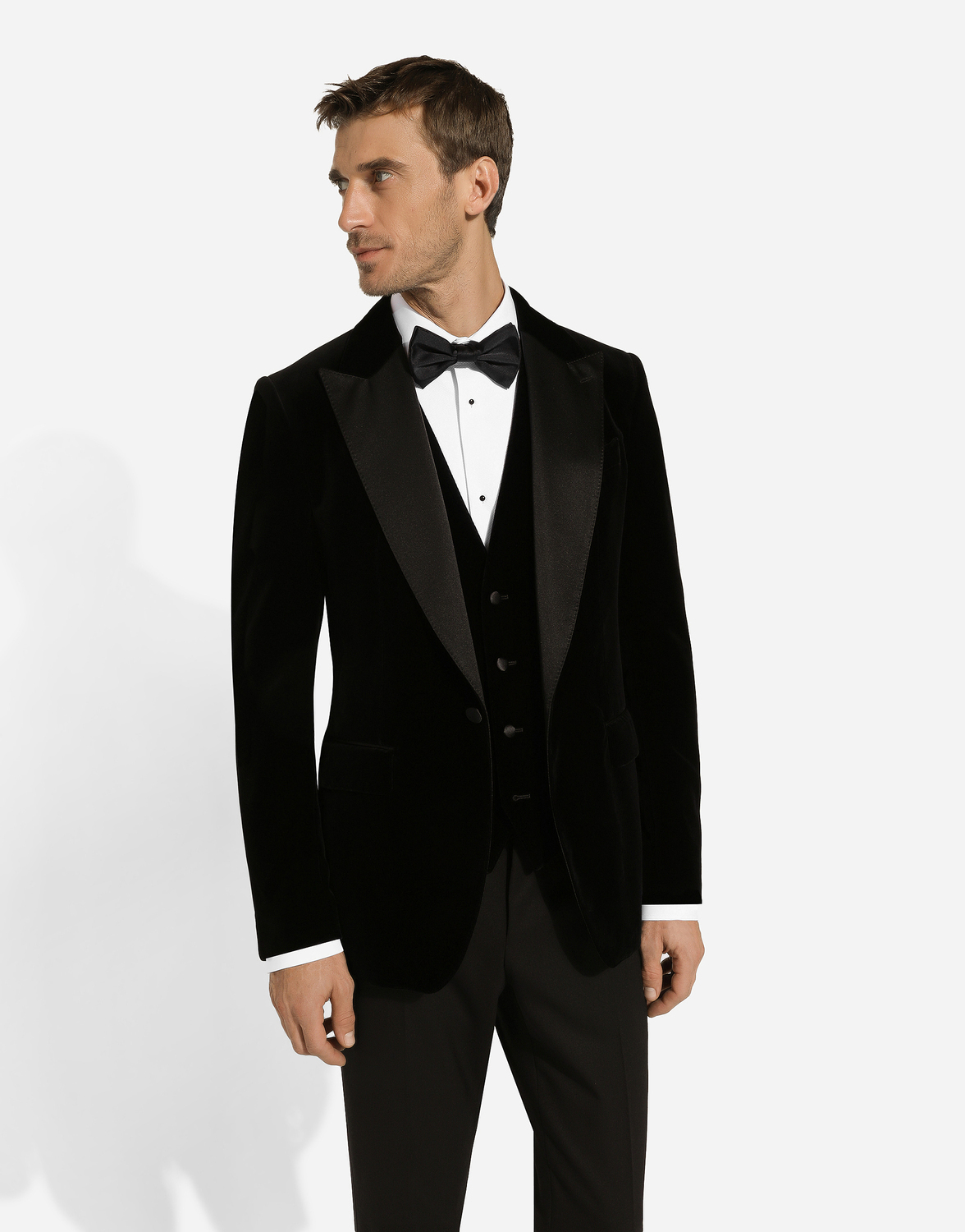 Вельветовый смокинг-пиджак Dolce & Gabbana, черный — фото 4