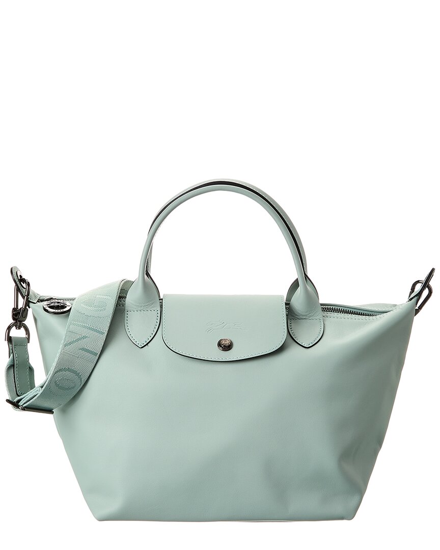 

Сумка Longchamp Le Pliage Extra Small из кожи с короткой ручкой и ремешком, синий