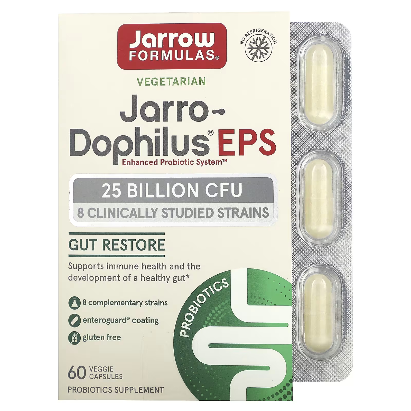 

Добавка с пробиотиком Jarrow Formulas Jarro-Dophilus EPS, 60 растительных капсул