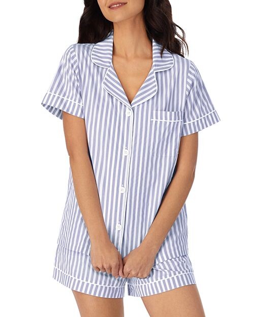 

Полосатый хлопковый комплект коротких пижам BedHead Pajamas, цвет Blue