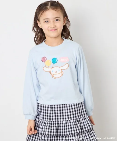 Детская футболка с пайетками Cinnamoroll & Pompompurin a.v.v голубая
