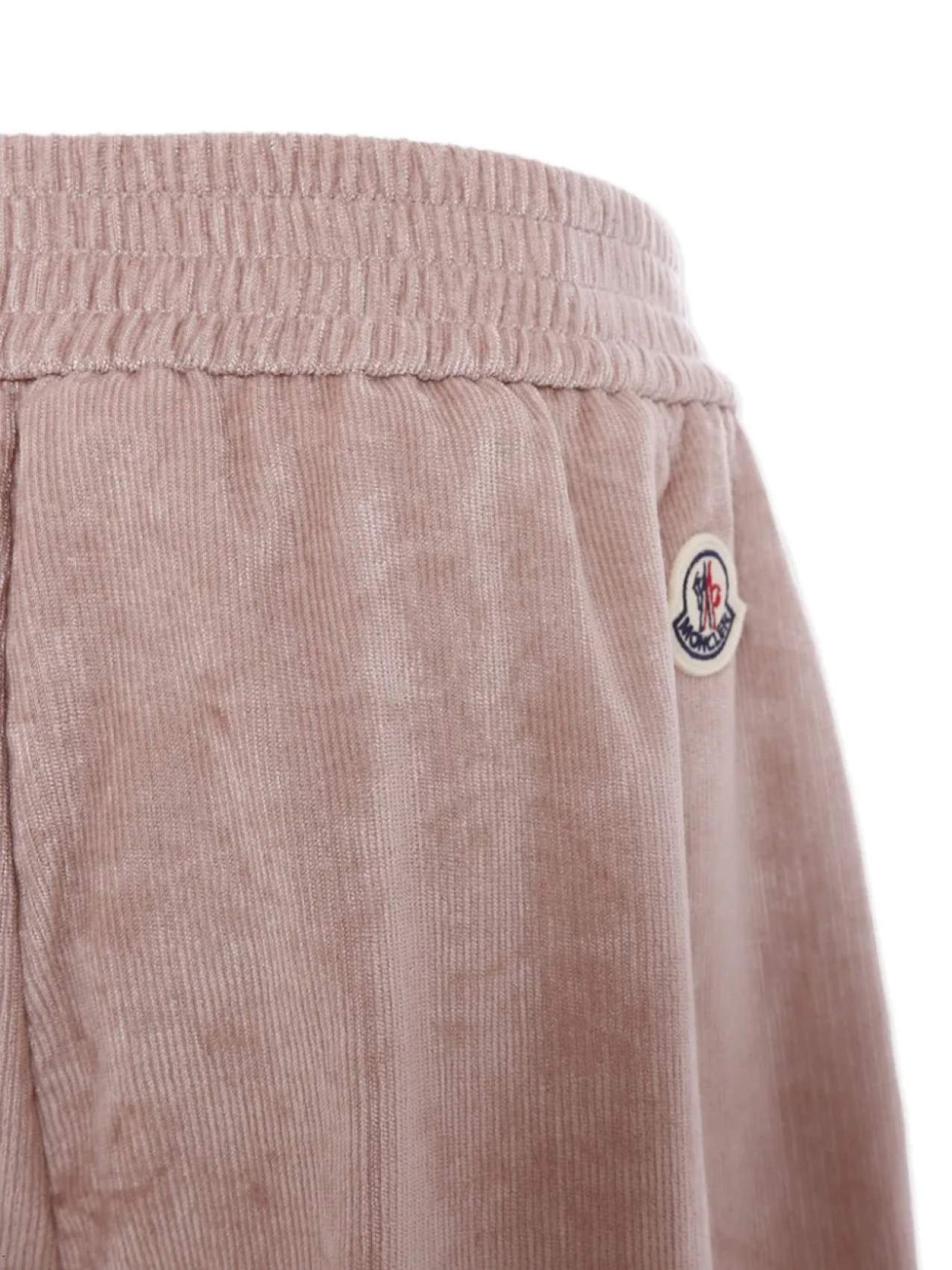 Брюки из велюра с эластичной резинкой на талии Moncler Enfant, розовый — фото 3