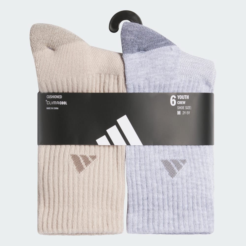 Носки Adidas Athletic Cushioned 6-Pack Crew Socks Kids, цвет Beige/Multicolor/Magic Earth — фото 2
