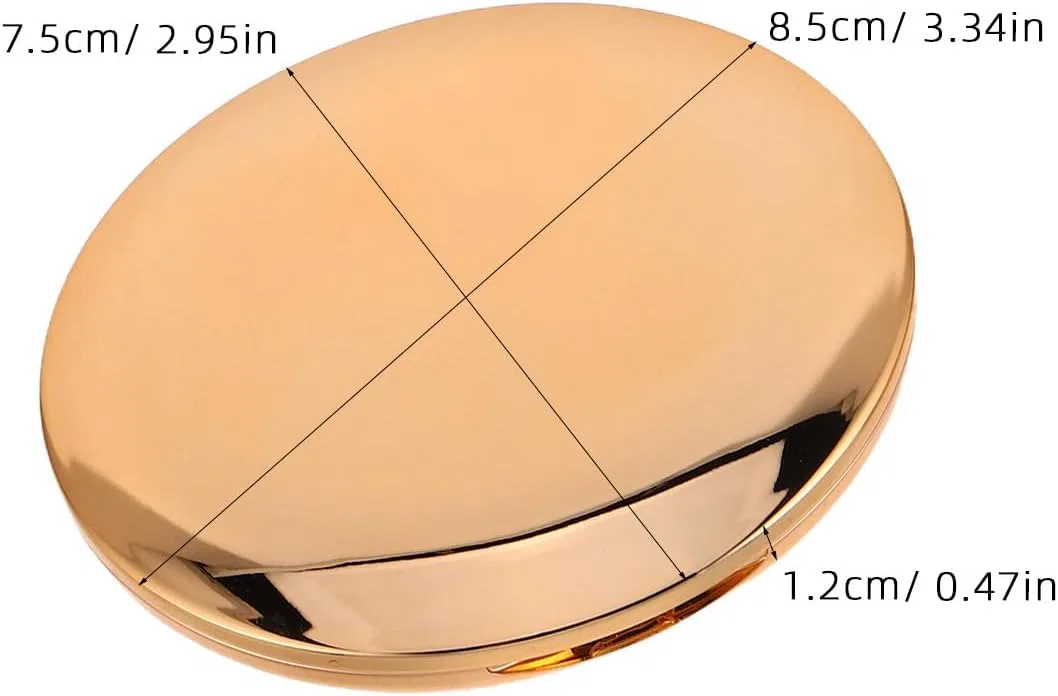 Палетка для теней и румян с зеркалом, золотая, 4 шт, 8.5x7.5x1.2 см, пластик/металл — фото 4