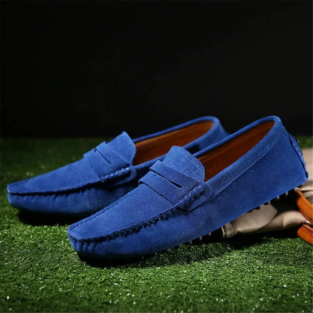 Мокасины замшевые ANUFER Penny Loafers, королевский синий — фото 3