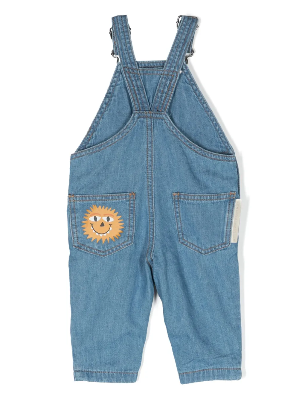 Джинсовый комбинезон с графичным принтом Stella McCartney Kids, синий — фото 2