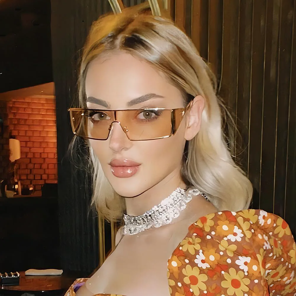 

Солнцезащитные очки MUTYNE в стиле панк, маленькие прямоугольные, в роскошной металлической оправе, цельные, для женщин, для активного отдыха на природе, 4