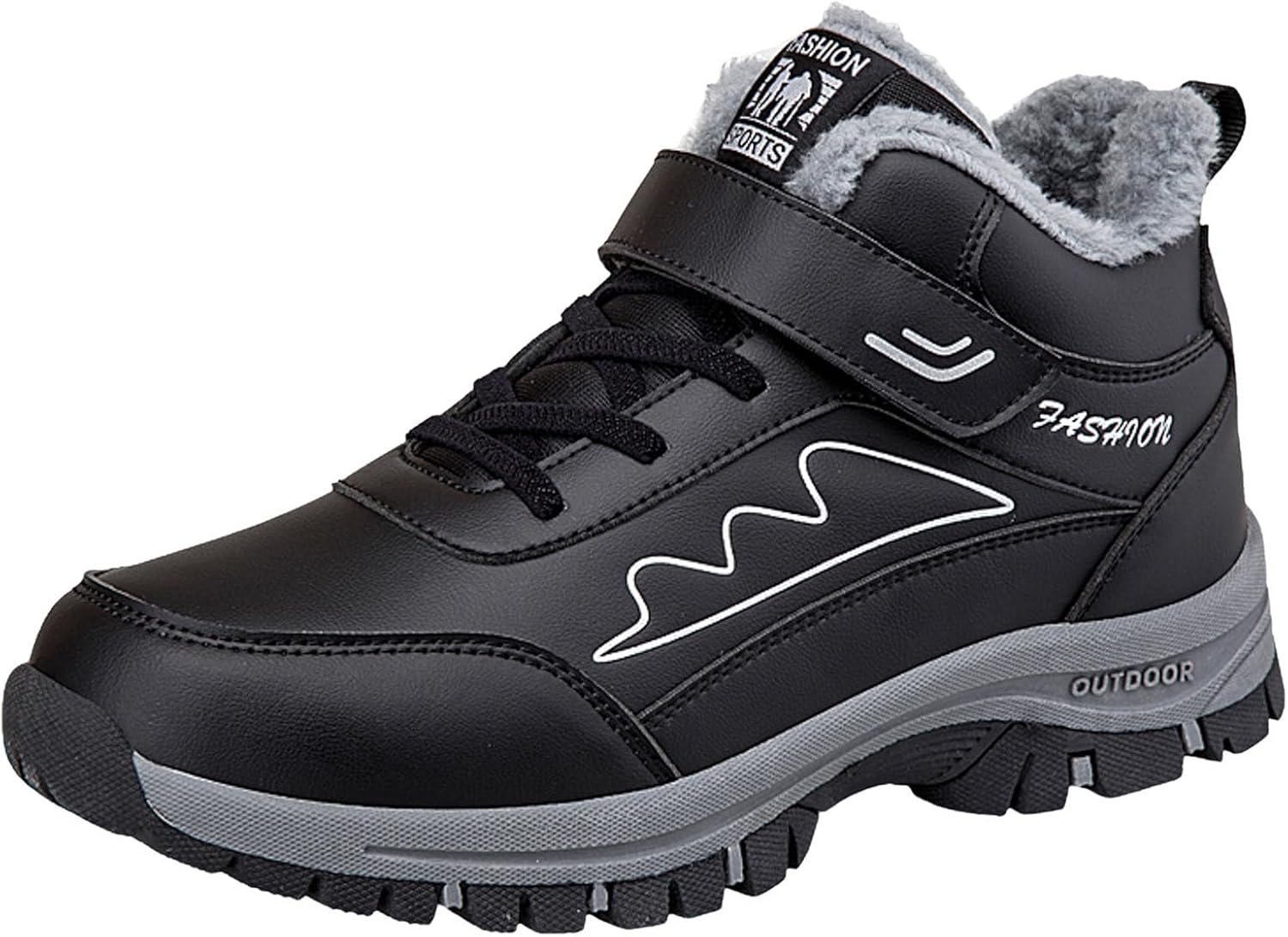 

Мужские и женские зимние ботинки, утепленные флисом, слипоны на щиколотку, легкие ботинки с меховой подкладкой, модные спортивные ходовые туфли Generic, черный