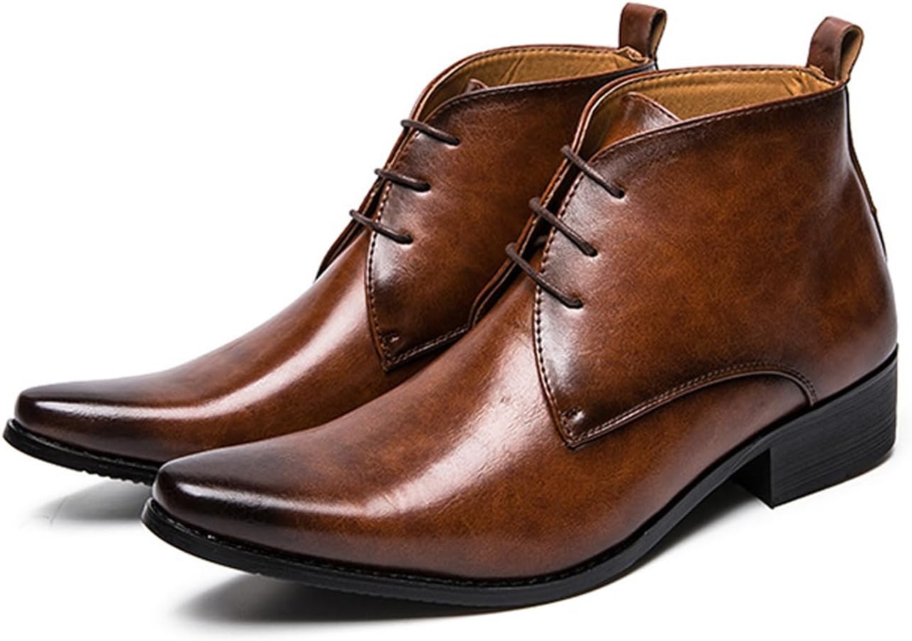 

Мужские кожаные оксфорды на массивном каблуке FIFILAPIN с острым носком, ретро, классический состаренный цвет, противоскользящие, на шнуровке, для бизнес-образа, свадеб и официальной работы, коричневый