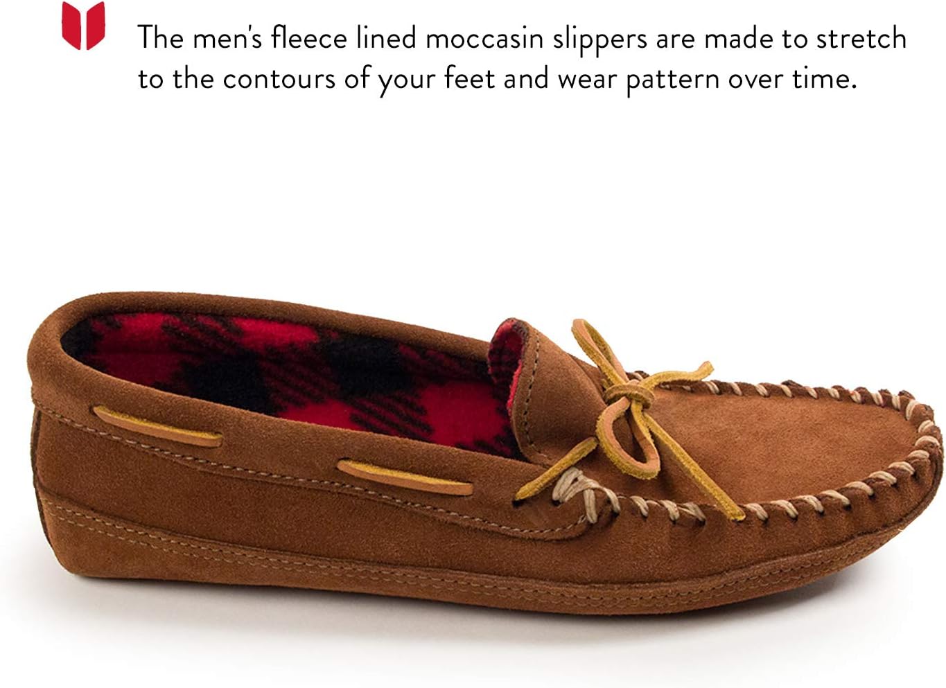 Мужские флисовые тапочки с двумя подошвами Minnetonka, коричневый — фото 2