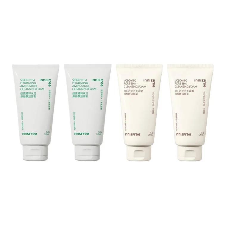 Гель для умывания Innisfree — Очищающее средство унисекс, New Green Tea Cleanser * + New Volcanic Cleanser, 150 г — фото 4