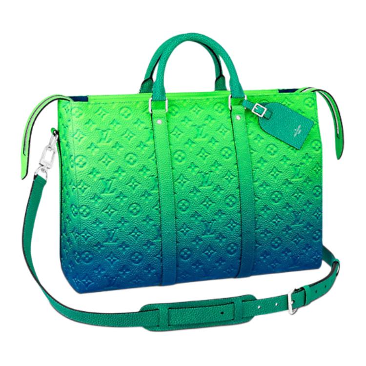 

Сумка Keepall Tote из кожи таурильон иллюзорного сине-зеленого цвета LOUIS VUITTON