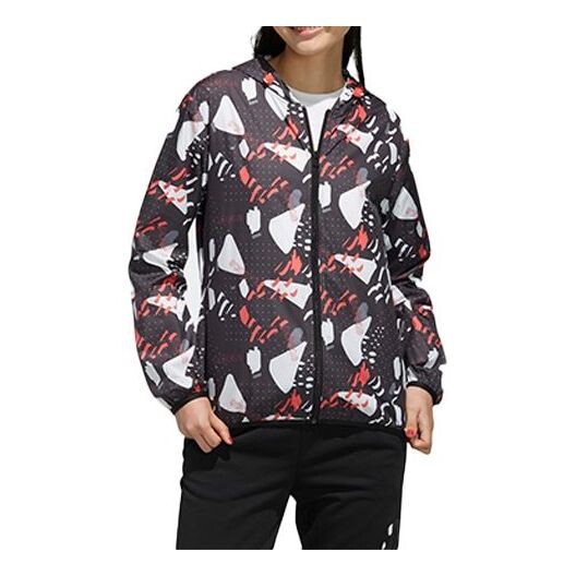 

Куртка с нео-принтом, куртка с капюшоном, Adidas, черный