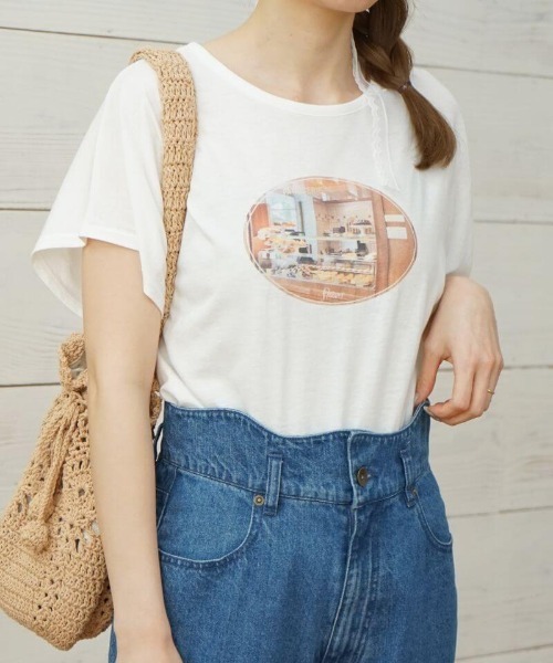 

Flower Футболка с принтом, коричневая