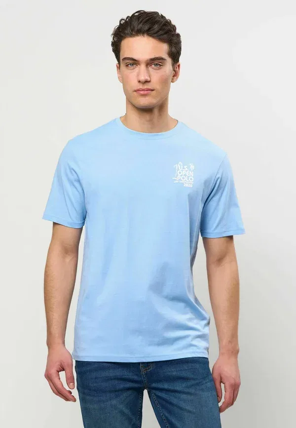 Футболка с принтом Umdaiki U.S. Polo Assn., спокойный синий — фото 3