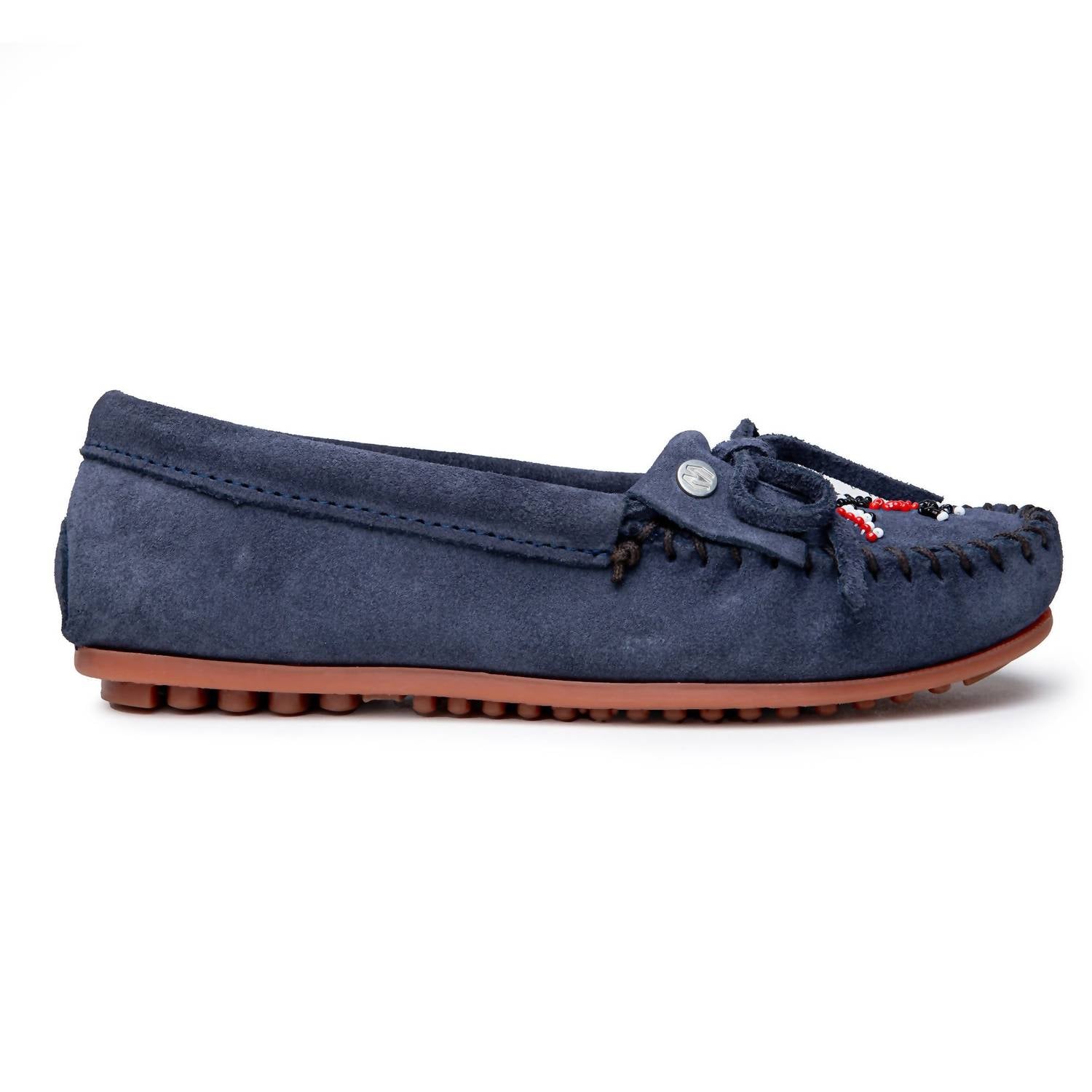 Женские мокасины Thunderbird Animikii с жесткой подошвой в синем дениме Minnetonka — фото 4
