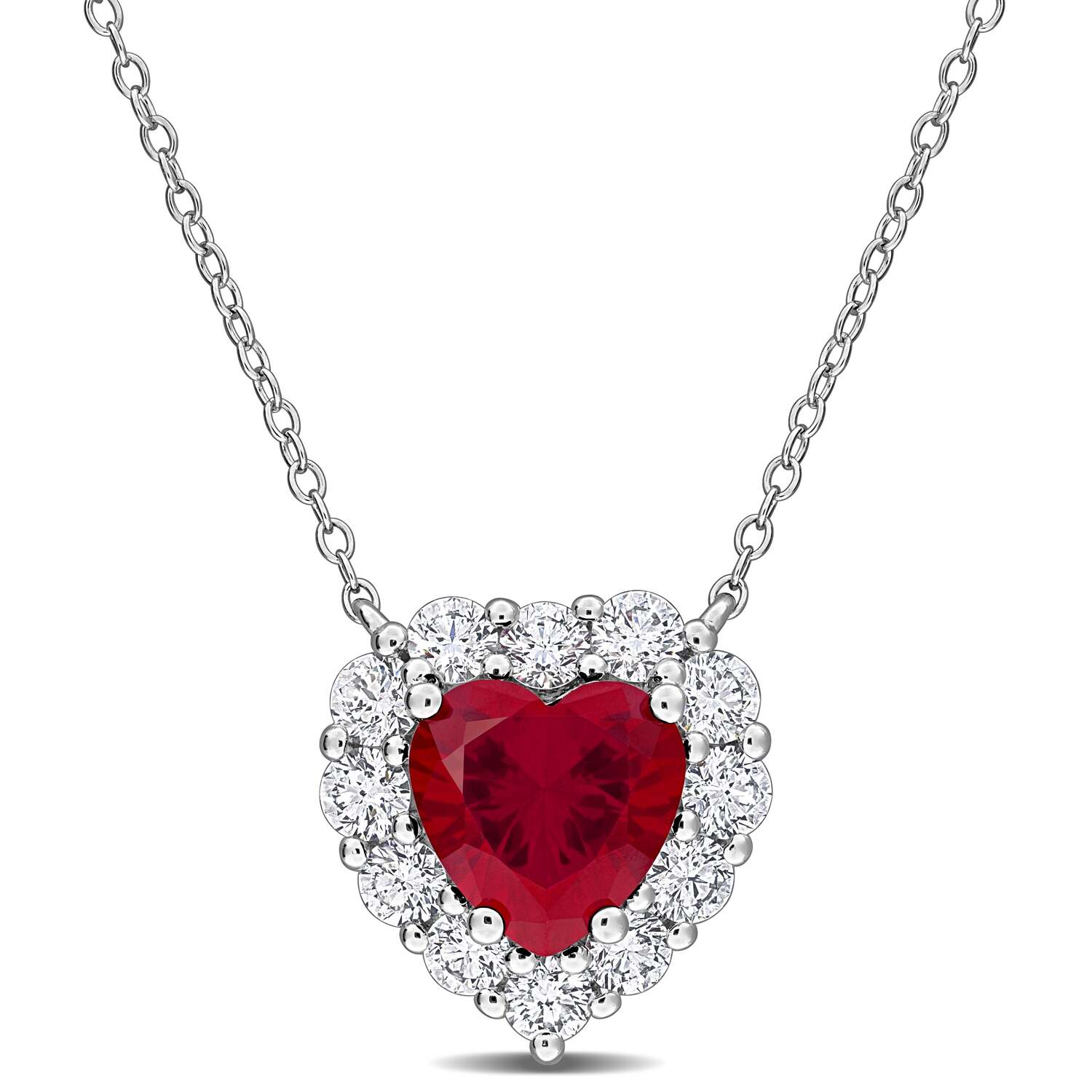 

Ожерелье-ореол из драгоценных камней и выращенных в лаборатории бриллиантов от Мими и Макса - 17 дюймов Mimi & Max, красный