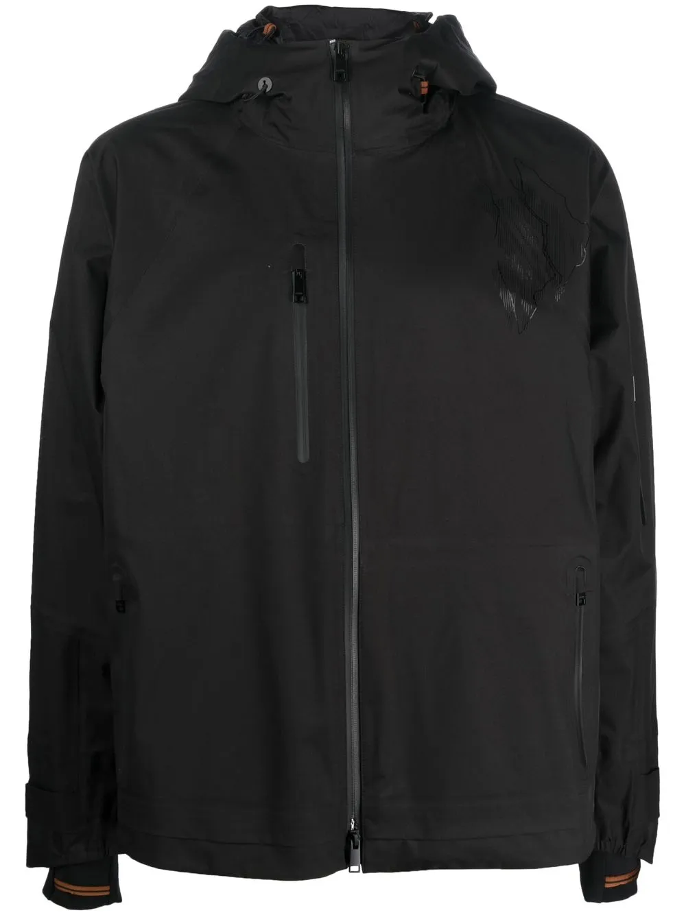 

Куртка на молнии с капюшоном Zegna, черный