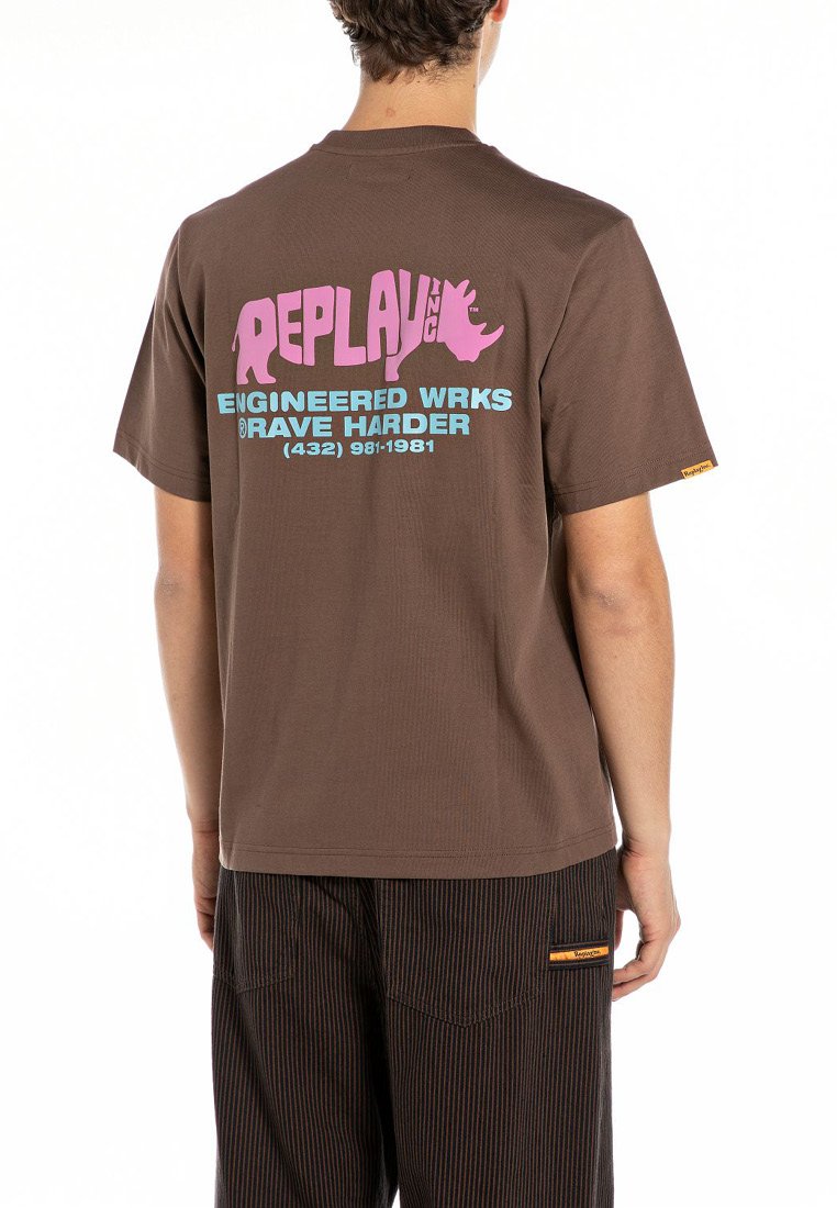 

Футболка Replay Inc. Print T-shirt, Coffee Bean/Brown, Коричневый, Футболка Replay Inc. Print T-shirt, Coffee Bean/Brown
